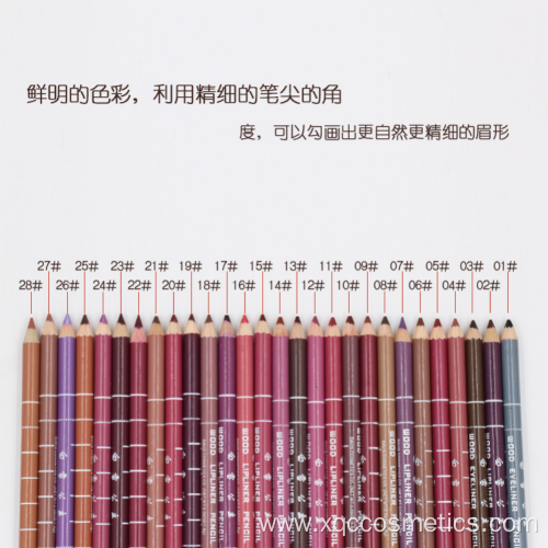 Multi-colored private label waterproof lip liner pencil